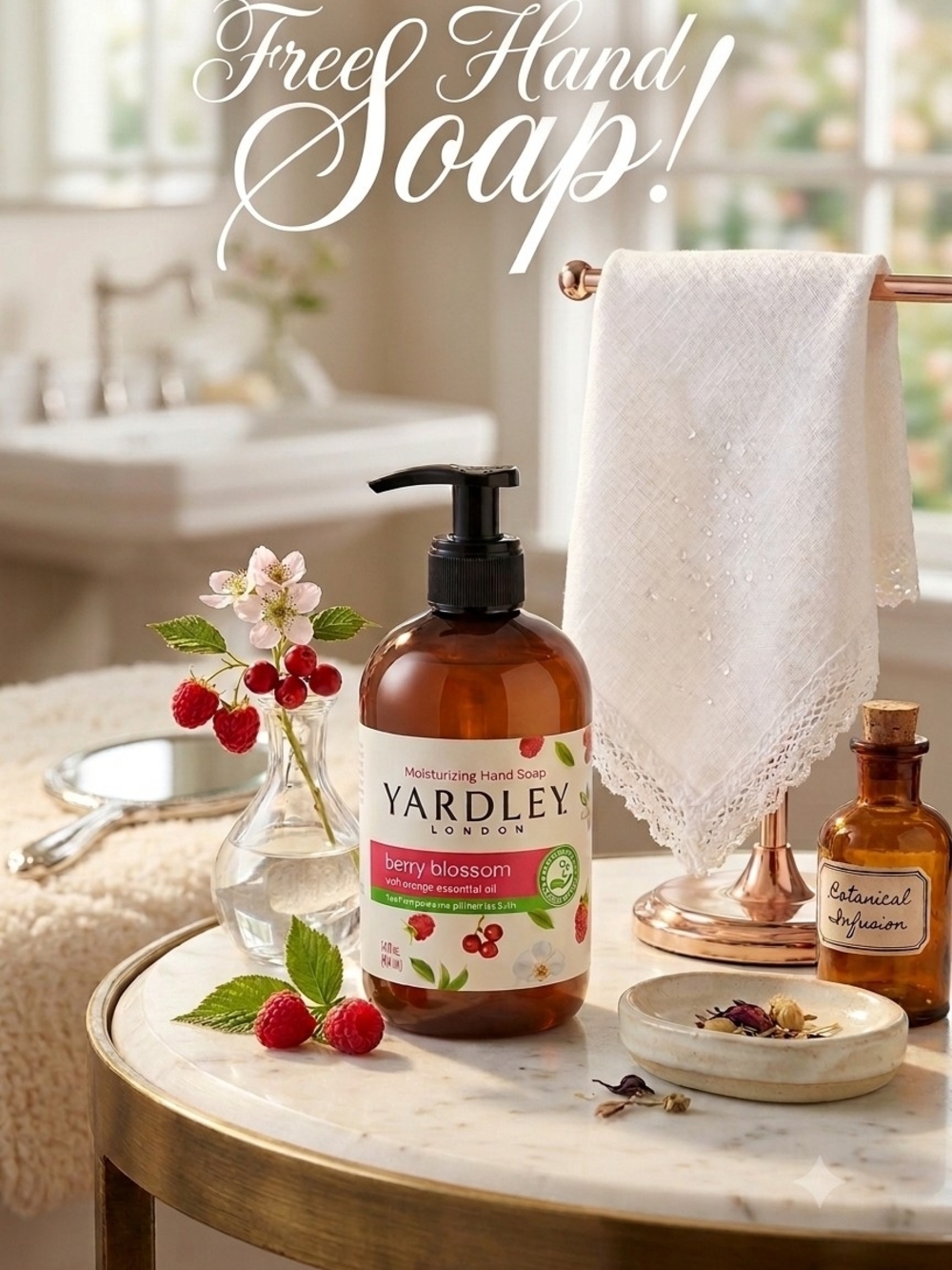 FREE Yardley London Berry Blossom Moisturizing Hand Soap - Amber Bottle